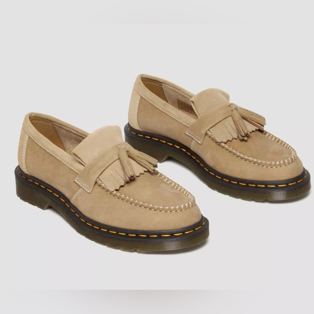 Dr Martens Adrian Loafers, Savannah Tan - Tumbled Nubuck, Size 7 - NWT